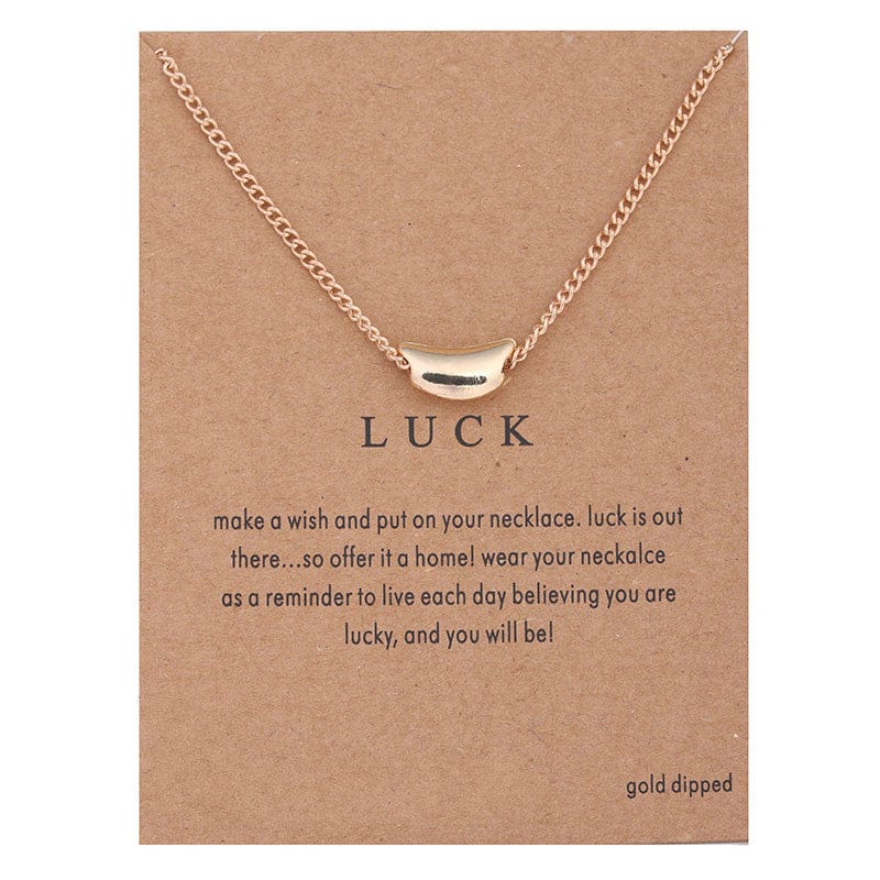 Lucky Best Wishes Card Mother's Day  Gift Women Jewelry Accessory Choker Alloy Girl Engraved Charm Collarbone Pendant Necklaces