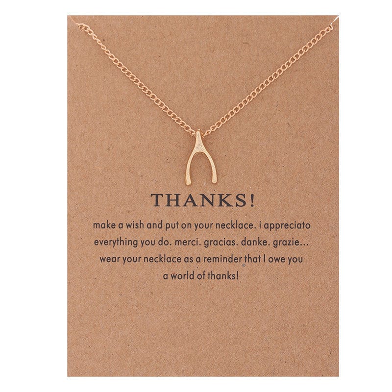 Lucky Best Wishes Card Mother's Day  Gift Women Jewelry Accessory Choker Alloy Girl Engraved Charm Collarbone Pendant Necklaces