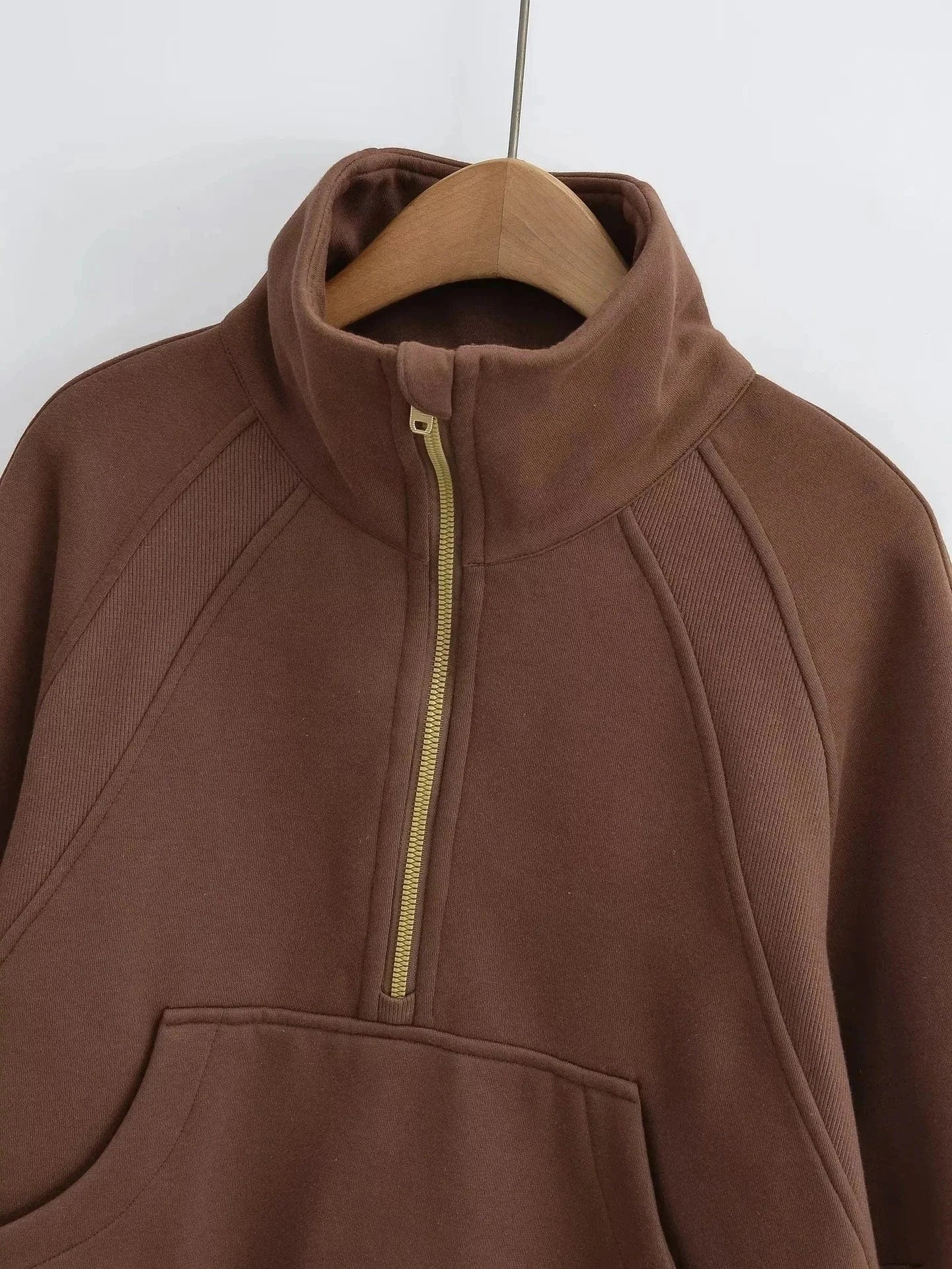 Luluxixiyaya Women's Classic Casual 1/2 Zip Sweatshirt Neck Side Zip Pockets  Cotton Fleece Pullover Hoodie women