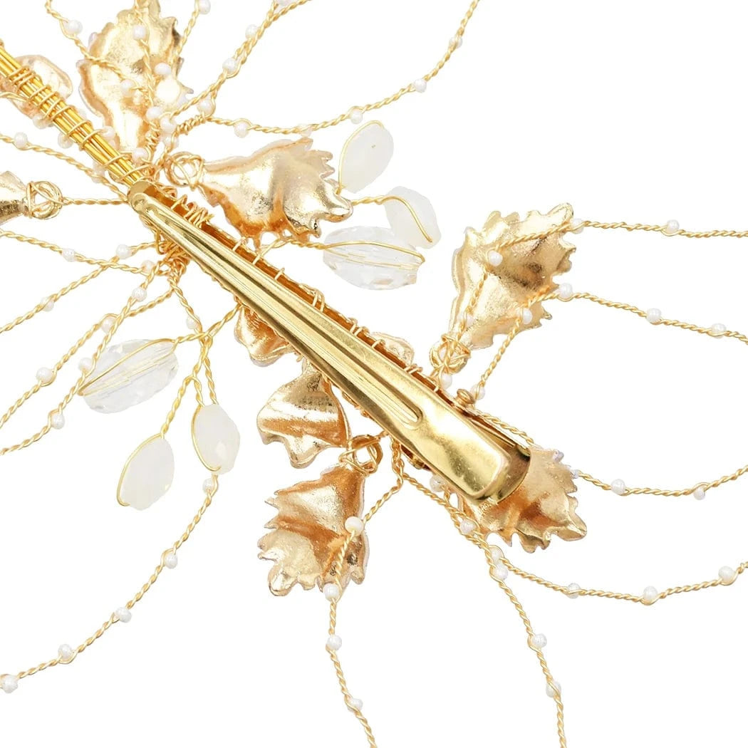 Luxuries new beautiful bride bridesmaid hair clip temperament simple wild hair accessories pure hand-woven headwear