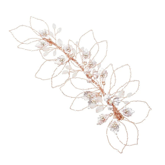 Luxuries new beautiful bride bridesmaid hair clip temperament simple wild hair accessories pure hand-woven headwear