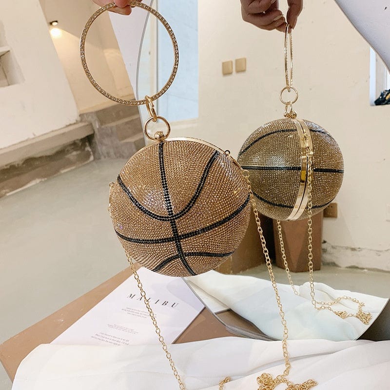 Luxury Basketball Football Shape Women Purses Bling Diamond Ladies Shoulder Cross body Handbags For Woman