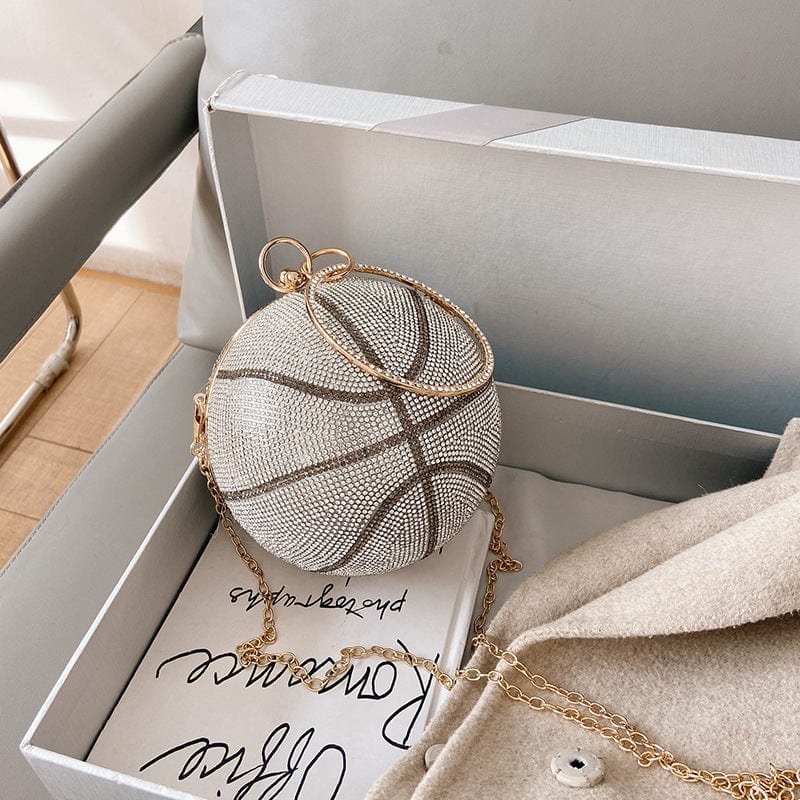 Luxury Basketball Football Shape Women Purses Bling Diamond Ladies Shoulder Cross body Handbags For Woman