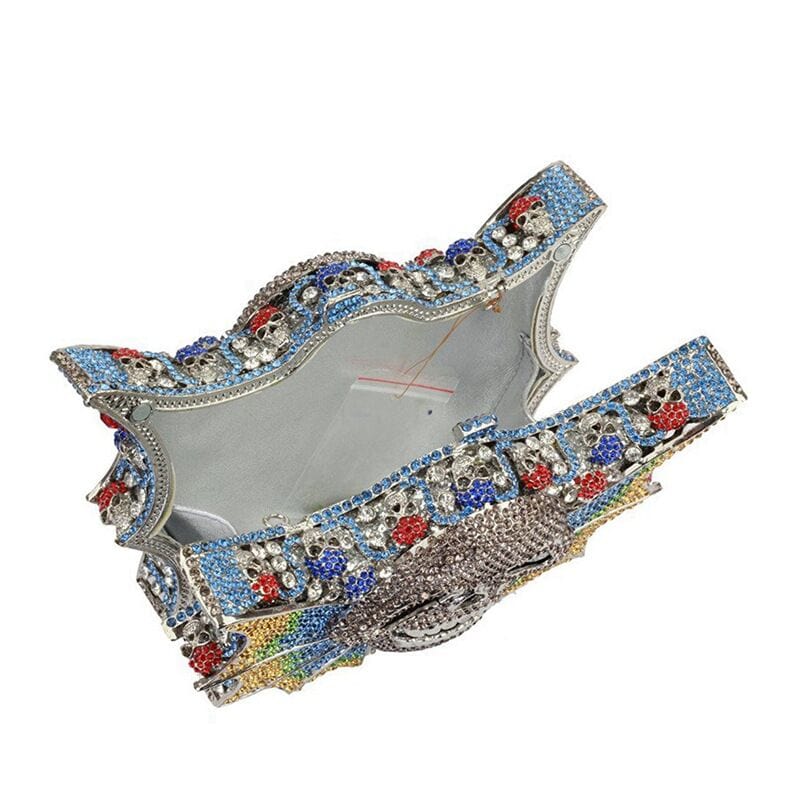 Luxury Bling Crystal Clutch Purse And Handbag For Woman Prom Dinner Dress Diamond Clutches Ladies Rhinestone Skull Evening Bag