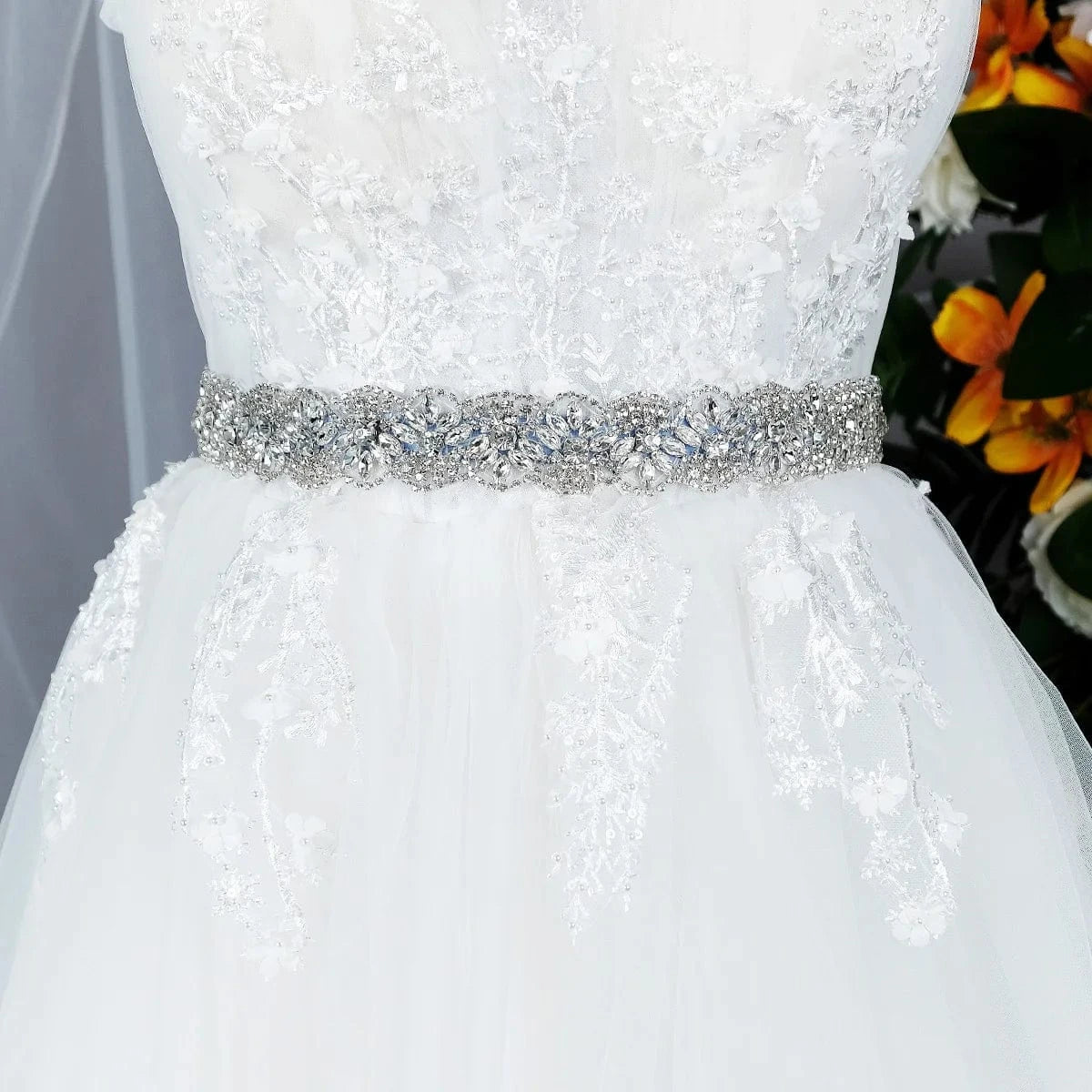 Luxury Classic Belts Ladies Waistband Floral Wedding Party Bride Waist Chain Women Rhinestone Bridal Belt