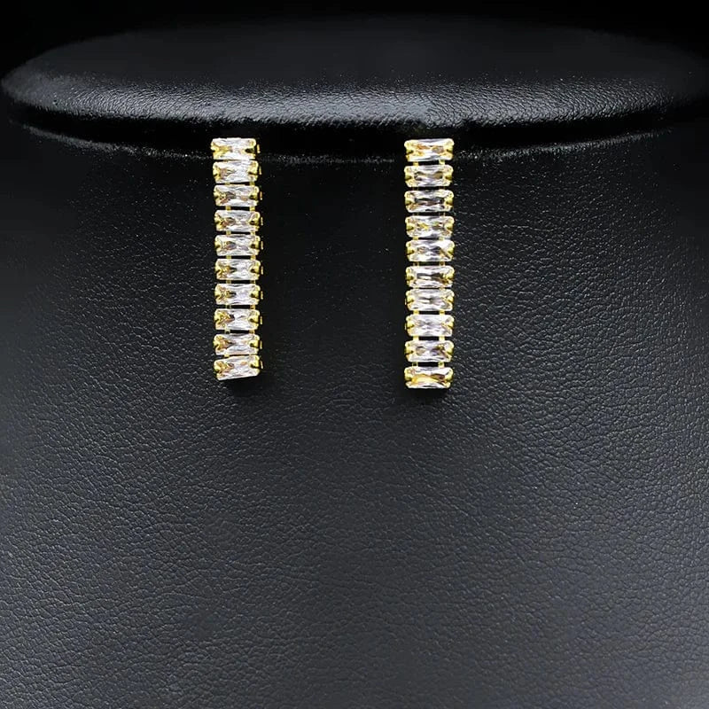 Luxury Delicate Copper Zircon Jewelry Set Pendant Necklace Stud Earring Women Fashion Bridal Engagement Wedding Jewelry Set