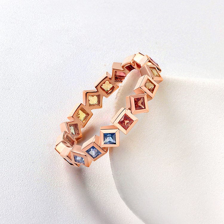 Luxury Elegant jewelry manufacturer custom jewelry Natural Rainbow Sapphire recycled 18kt / Real 18k Gold  Ring