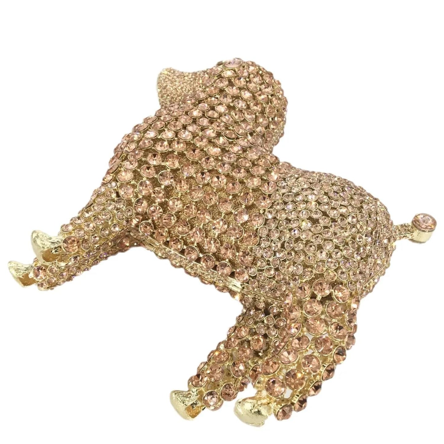 Luxury Fully Crystal Rhinestone Clutch Dog Shape Evening handbag Diamond Animal Clutches Wedding Bags