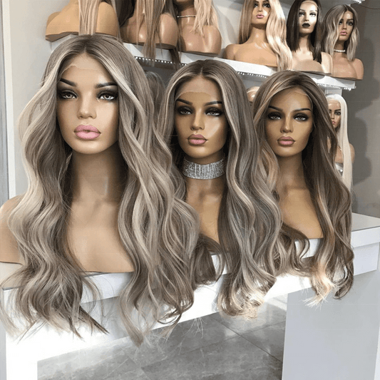 Luxury Hair Ash Platinum Blonde Color Straight Wave Virgin European Cuticle Aligned Hair HD Lace Front Wigs