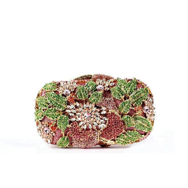 Luxury Trendy Lady Multi Flowers Diamond Evening Clutch Bags For Woman Crystals Handbag Bridal Party Rhinestone Clutches