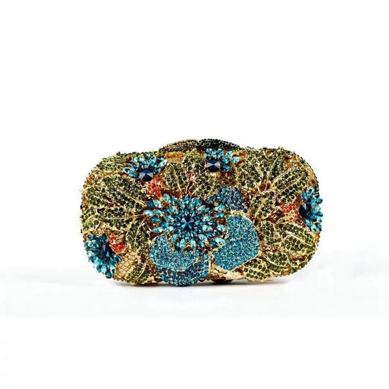 Luxury Trendy Lady Multi Flowers Diamond Evening Clutch Bags For Woman Crystals Handbag Bridal Party Rhinestone Clutches