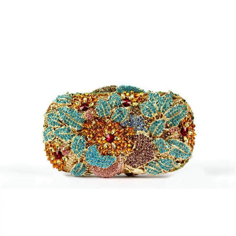 Luxury Trendy Lady Multi Flowers Diamond Evening Clutch Bags For Woman Crystals Handbag Bridal Party Rhinestone Clutches