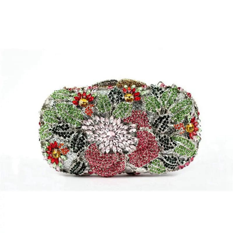 Luxury Trendy Lady Multi Flowers Diamond Evening Clutch Bags For Woman Crystals Handbag Bridal Party Rhinestone Clutches