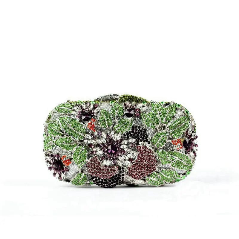 Luxury Trendy Lady Multi Flowers Diamond Evening Clutch Bags For Woman Crystals Handbag Bridal Party Rhinestone Clutches