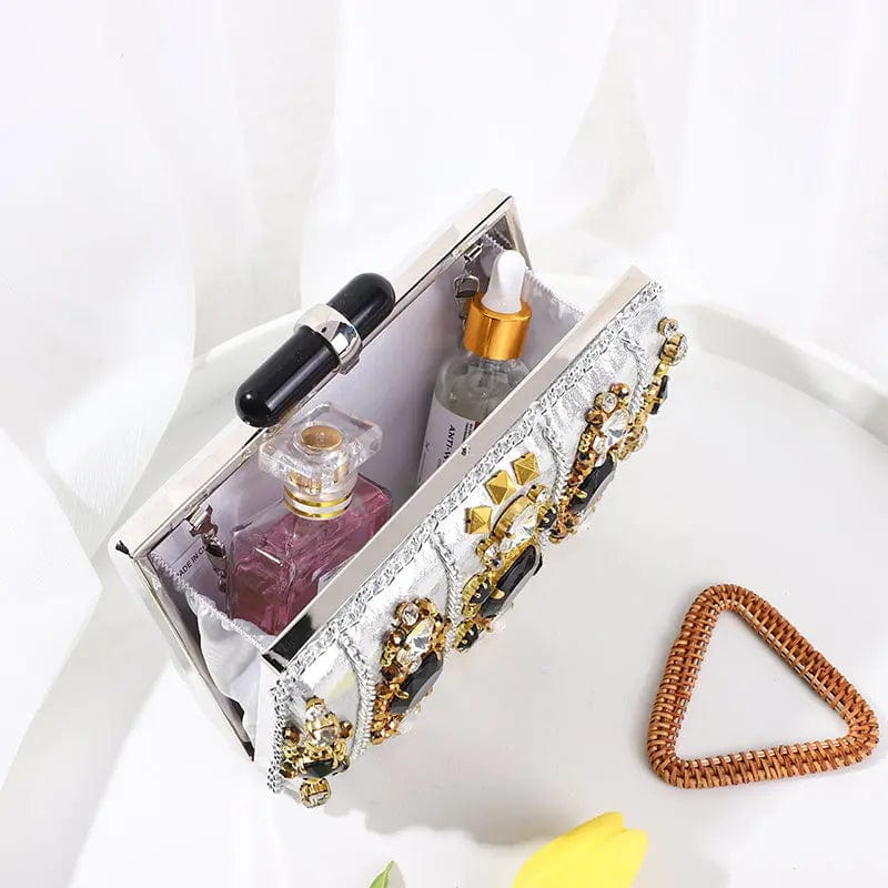 Luxury Woman Colored Diamonds Laser Luminous Clear Acrylic Chain Shoulder Purse Day Clutches Party Wedding Wallet Evening Bags