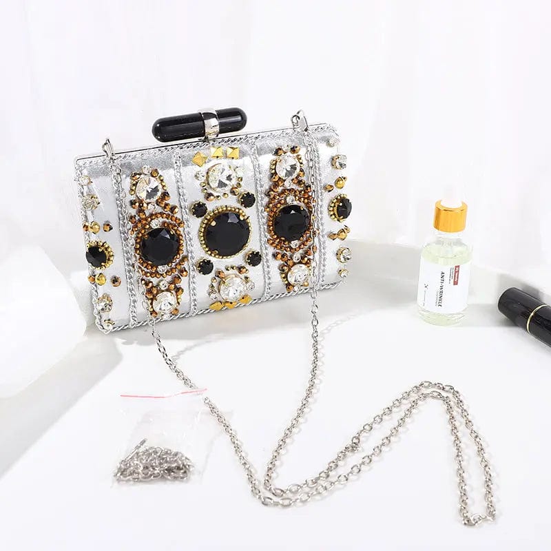 Luxury Woman Colored Diamonds Laser Luminous Clear Acrylic Chain Shoulder Purse Day Clutches Party Wedding Wallet Evening Bags