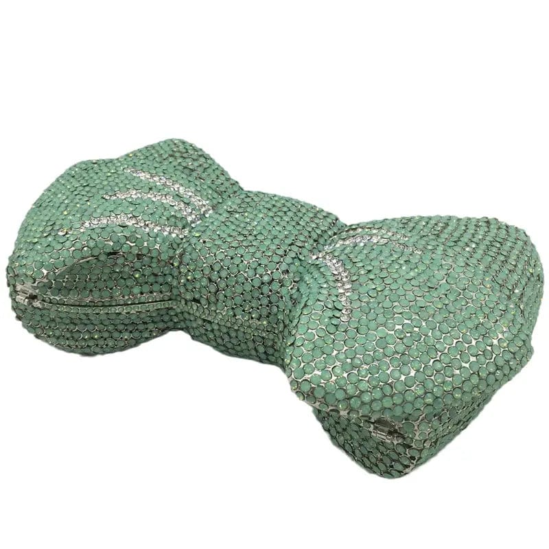 Luxury Women Bow Clutch Crystal Evening Bags Hard Case Metal Minaudiere Rhinestone Handbags Wedding Party Purse