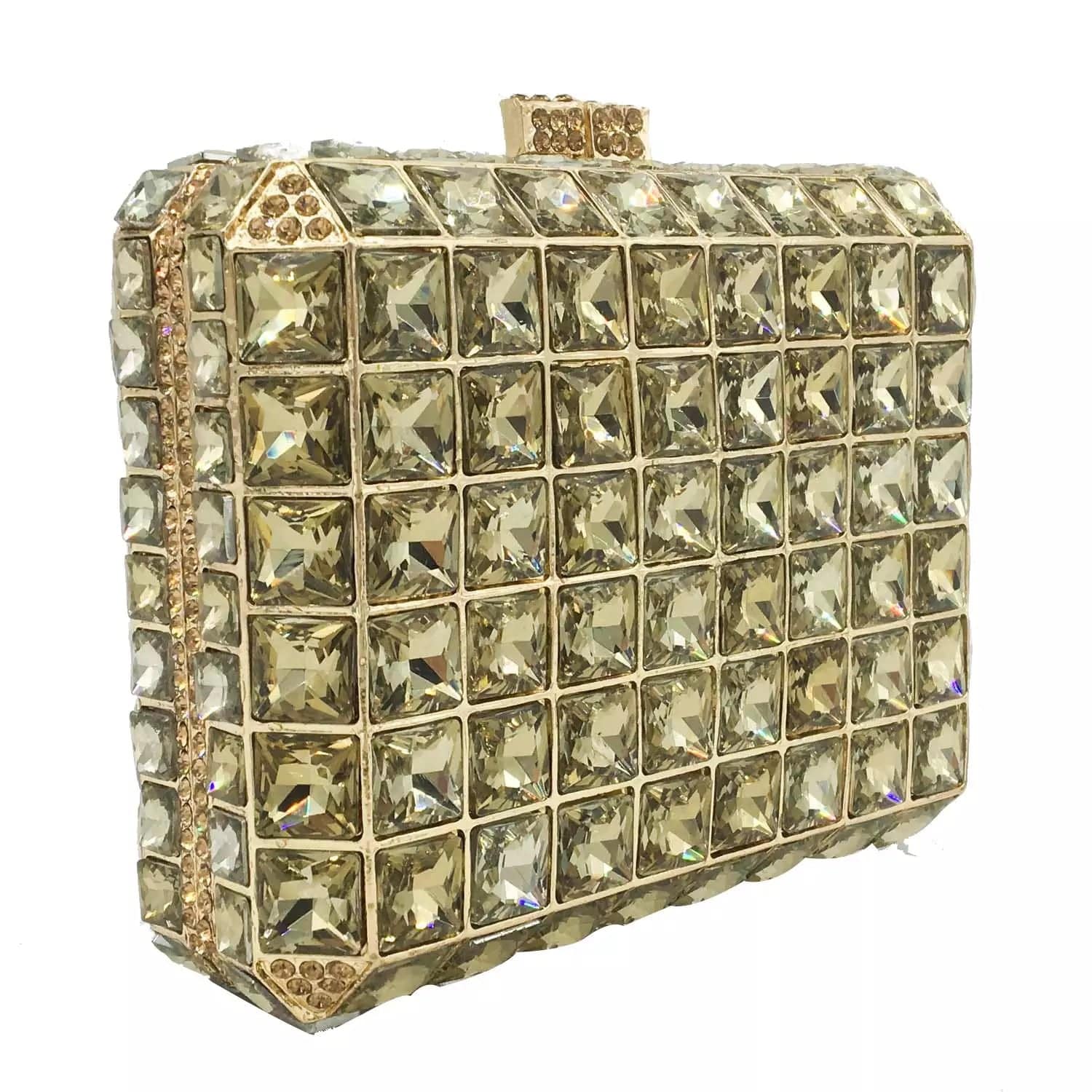 Luxury Women Plaid Green Crystal Clutch Bags MINI Minaudiere Rhinestone Purses Wedding Evening Bag Party Diamond Dinner Handbags