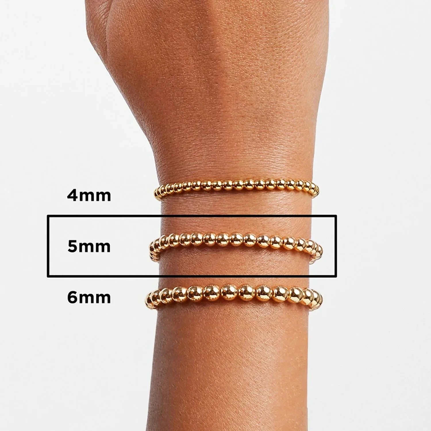 LW100980 Minimalist INS 18K Gold Plated And Silver Plated Stainless Steel Jewelry Waterproof 5mm Bead Chain Bracelet For Women