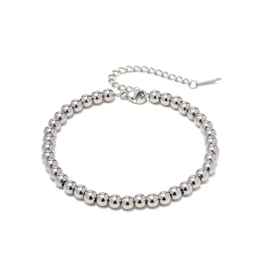 LW100980 Minimalist INS 18K Gold Plated And Silver Plated Stainless Steel Jewelry Waterproof 5mm Bead Chain Bracelet For Women