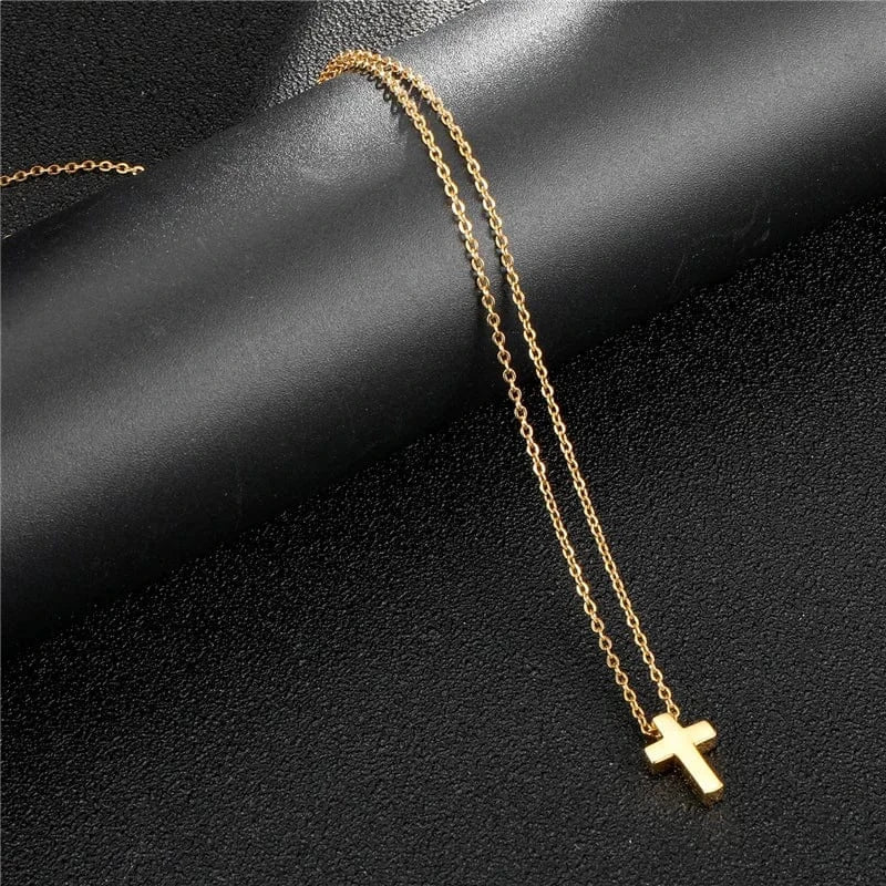 LWD60271 Stainless Steel Christian Custom Bible Verse Cross Pendant Prayer Charm Necklace Faith Religious Jewelry for Women