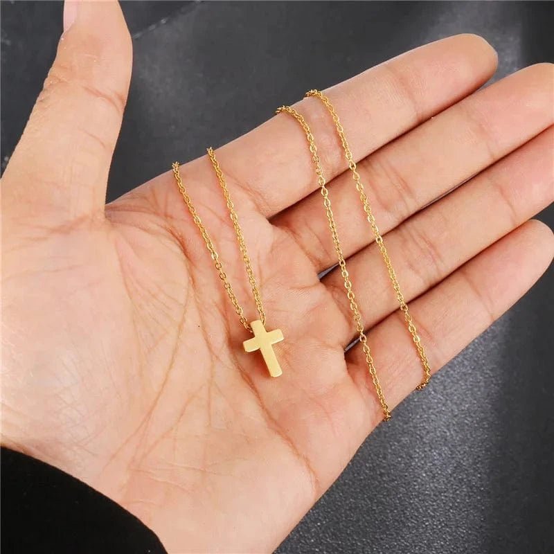 LWD60271 Stainless Steel Christian Custom Bible Verse Cross Pendant Prayer Charm Necklace Faith Religious Jewelry for Women