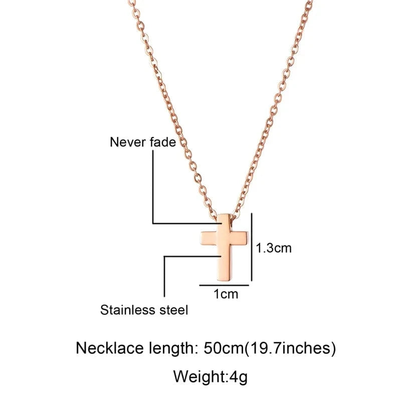 LWD60271 Stainless Steel Christian Custom Bible Verse Cross Pendant Prayer Charm Necklace Faith Religious Jewelry for Women
