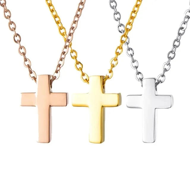 LWD60271 Stainless Steel Christian Custom Bible Verse Cross Pendant Prayer Charm Necklace Faith Religious Jewelry for Women