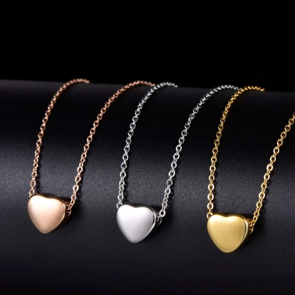 LWD60275 Stainless Steel Heart Pendant Silver 18K Rose Gold Plated Birthday Gift for Girlfriend Mother Friendship Necklace
