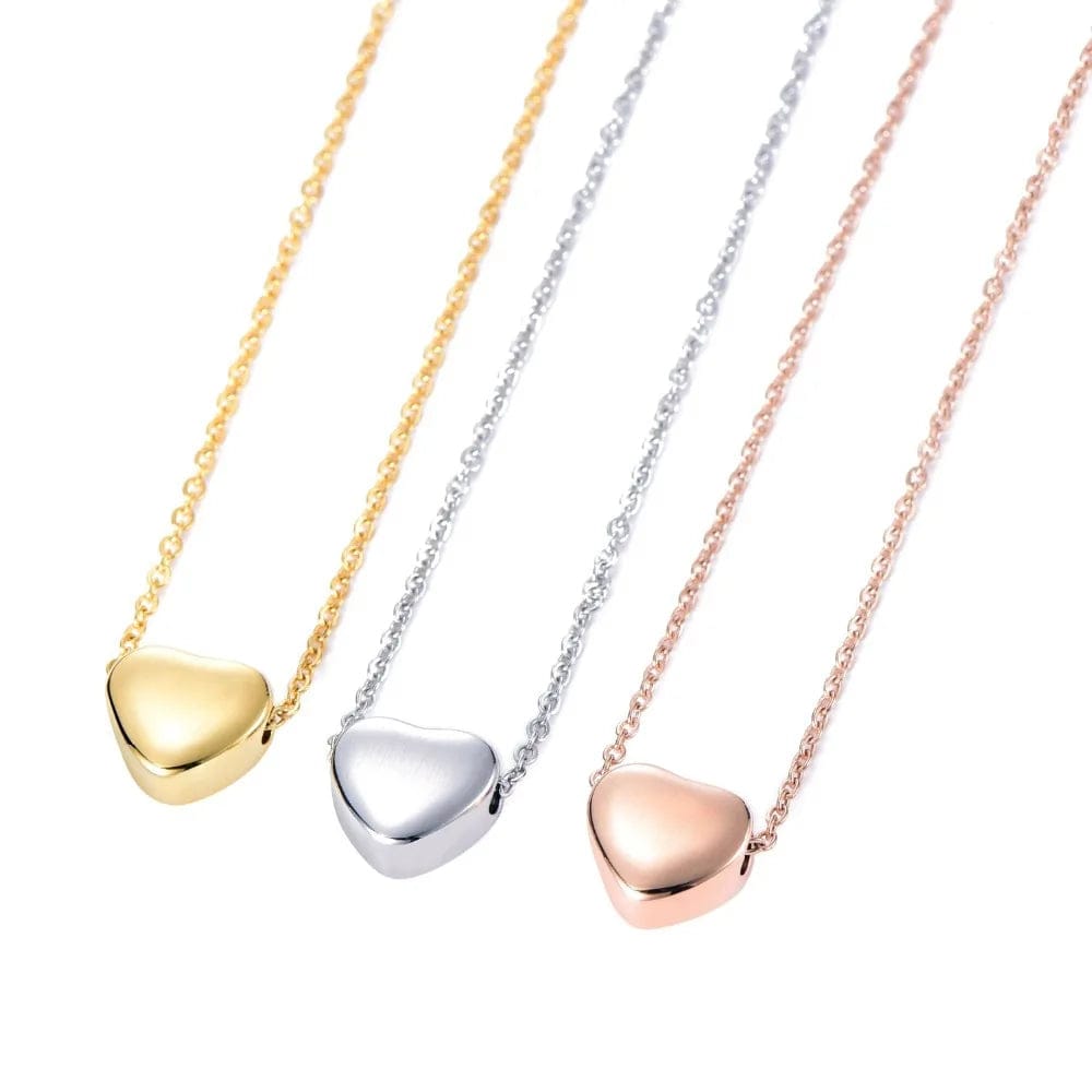 LWD60275 Stainless Steel Heart Pendant Silver 18K Rose Gold Plated Birthday Gift for Girlfriend Mother Friendship Necklace