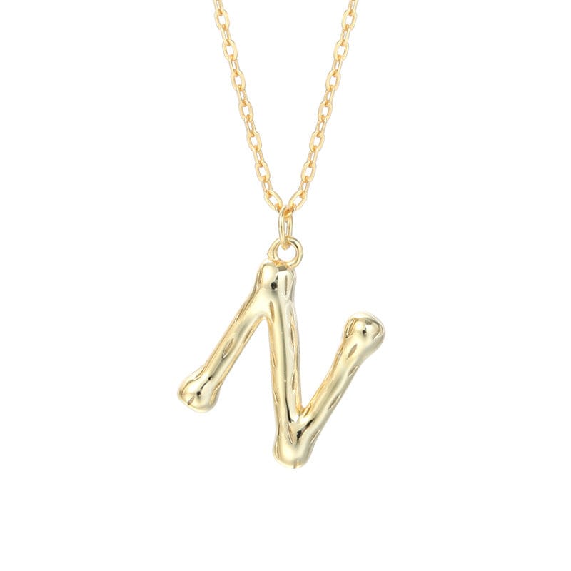 LWI61012 Orecchini Pendent Newest Creative S925 Sterling Silver Initial Gold Plated A-z Alphabet Letters Necklace