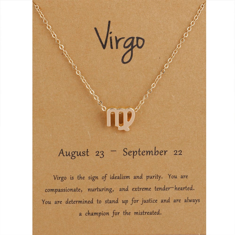 LWN-Z12 Pendants Charm Choker Female Elegant 12 Constellation Zodiac Sign Necklace Astrology Necklaces