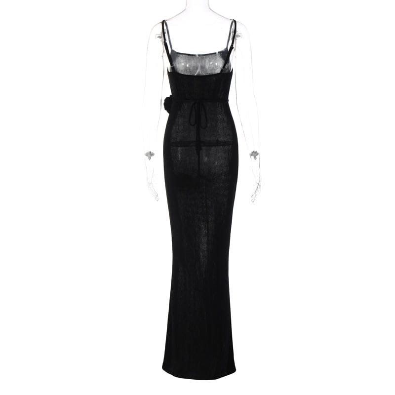 Lygens 11701 Floral Sleeveless Lace Up Elegant Maxi Women'S Dresses 2023 Fashion Spring Summer Evening Lady American Clothing