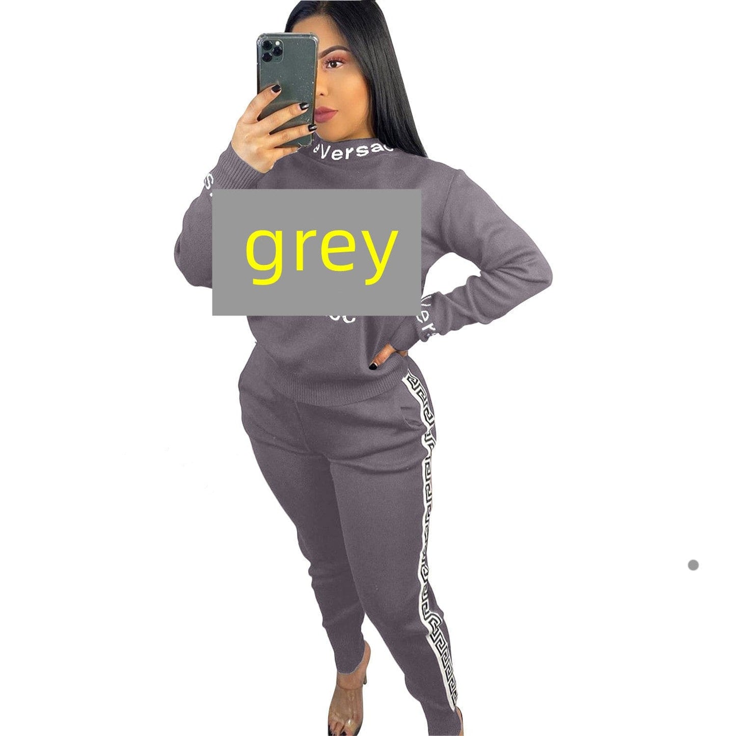 M / #02 Women Casual 2 Piece Outfit Long Pant Set Sweatsuits Tracksuits