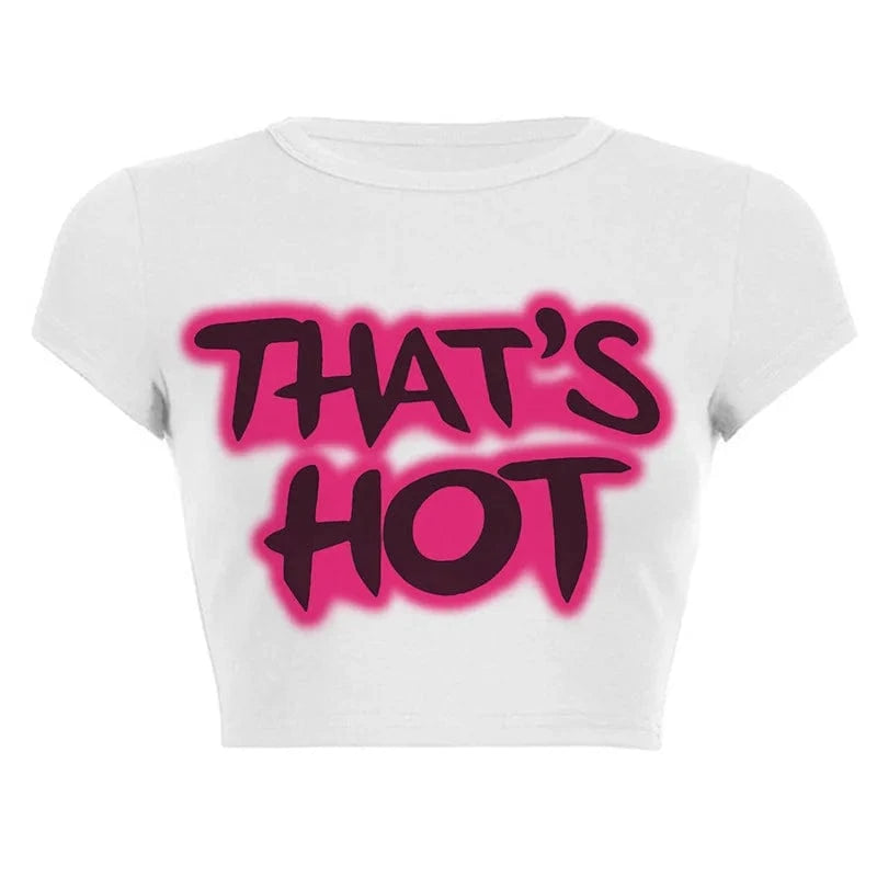 M / 23TP121202 1 / 100% Cotton CUTENOVA 23TP121202 Letter Printed Y2K  Fashion 100% Cotton Girls Short Sleeve Streetwear Crop Top T Shirt Women 2024