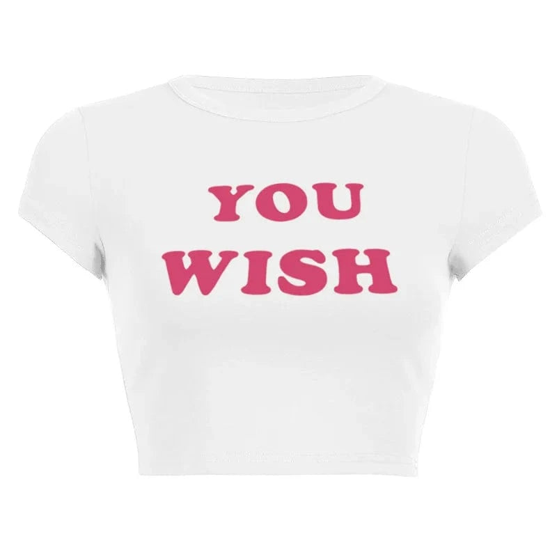 M / 23TP121202 2 / 100% Cotton CUTENOVA 23TP121202 Letter Printed Y2K  Fashion 100% Cotton Girls Short Sleeve Streetwear Crop Top T Shirt Women 2024