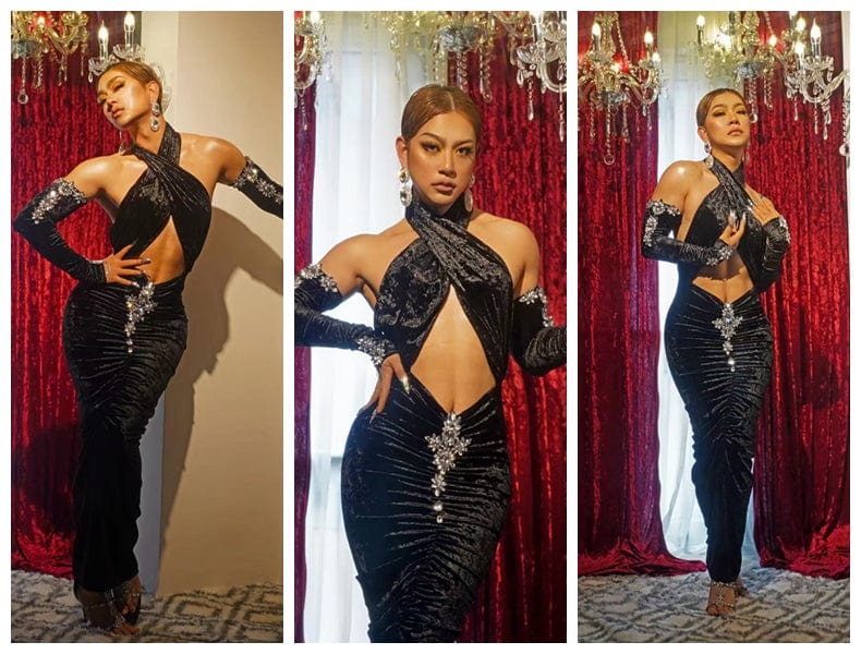 M / 3 Blue Stage Wear One Shoulder Vestidos Largos Runway Dresses Vestidos De Fiesta Largo Quinceanera Dress Ball Gowns Maxi Dress