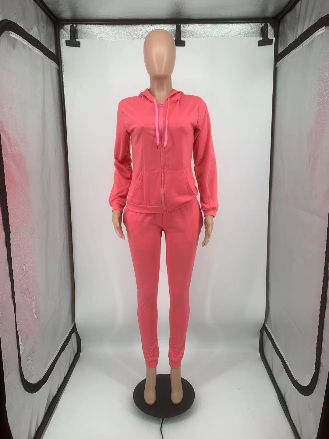 M / 3 woman two pieces set tracksuit 2022 Ladies Winter Plaid 2 piece Hoodie Tracksuits Set