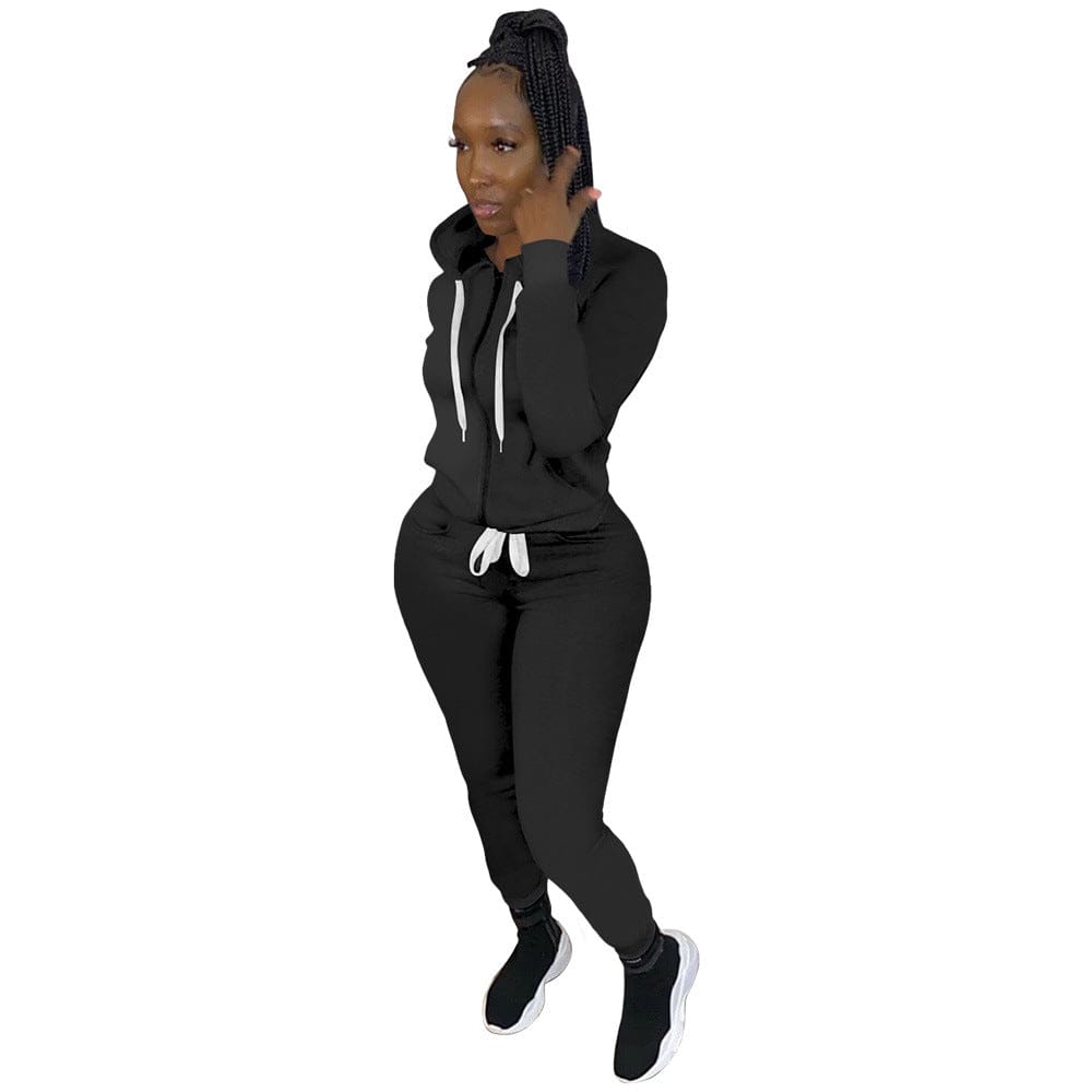 M / 6 woman two pieces set tracksuit 2022 Ladies Winter Plaid 2 piece Hoodie Tracksuits Set