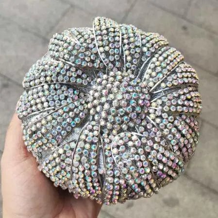 M / AB Stone Latest Trending Beautiful Fashion Bling Crystal Rhinestone Flower Clutch Evening Bags Bridal Luxury Customized Handbag