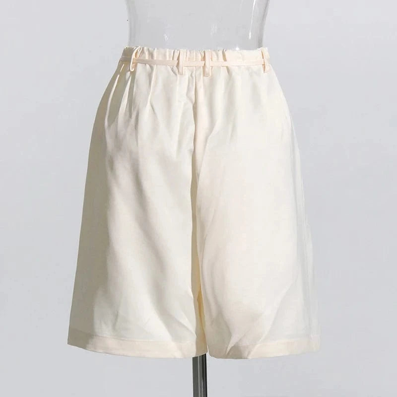 M / AS PICTURE CHICEVER Fashionable High Waist Short Sleeve Embroidery Pattern 2 Piece Set For Women