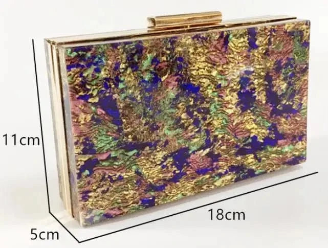 M / As picture Clutch Purse Acrylic Transparent Package Jelly Evening Bag Clutch Bag Chain Clear Clutch Bag