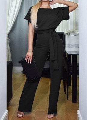 M / black 7 colors 6 yards hot new summer fashion jumpsuit button short sleeve female jumpsuit