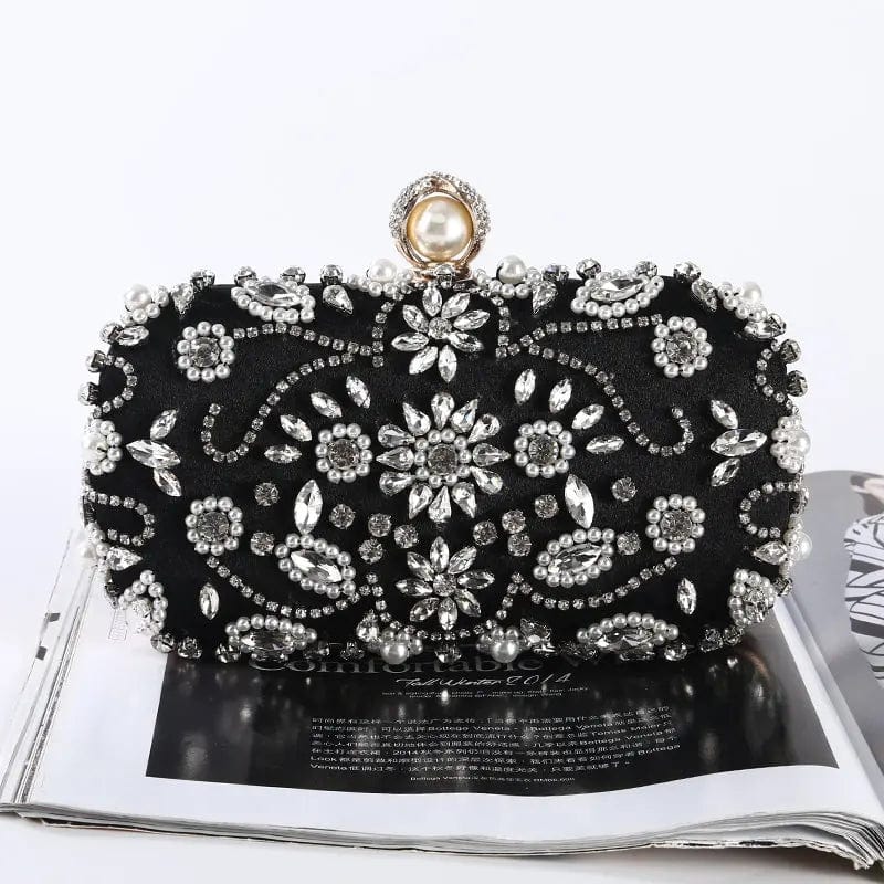 M / black Best Price Handmade Indian Diamond Evening Bag Sequin Dinner Clutches Wedding Party Fashion Handbag Bridal Purse