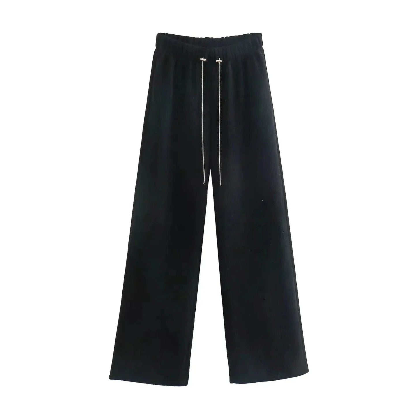 M / Black High Quality Loose Ladies Sweatpants Shoe Loop Waistband Sport Long Running Pants Female Trousers Women Joggers Pants