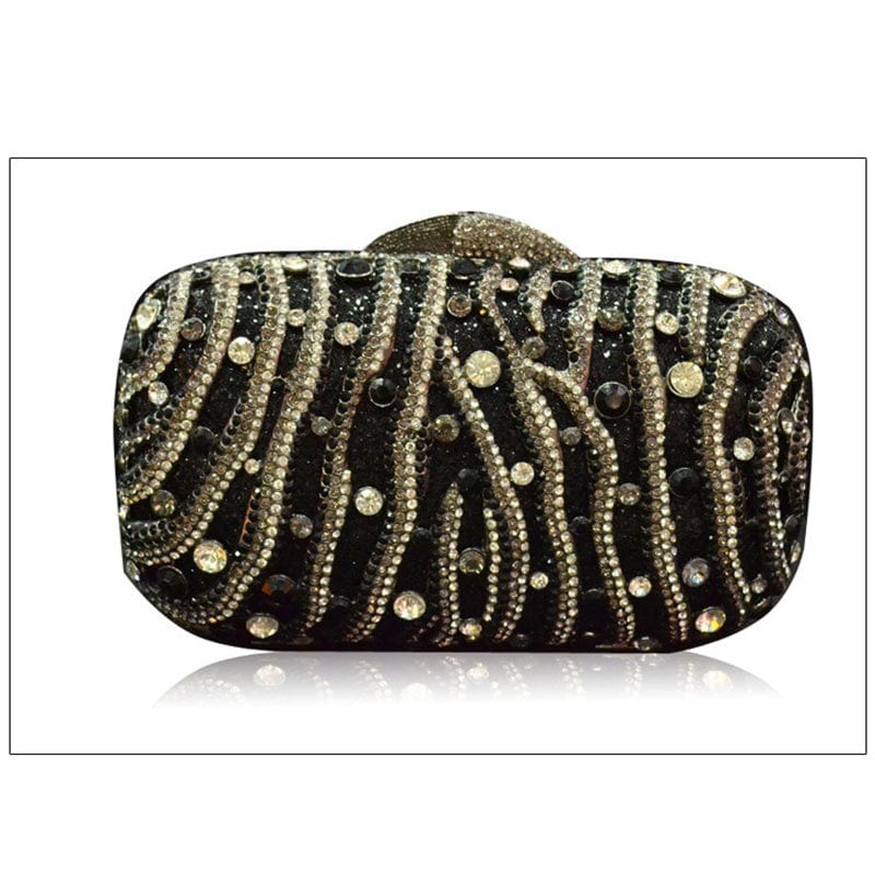 M / black Ladies Rhinestones Evening Purse With Crystal Evening Clutch Bag Woman Wedding Party Dinner Dress Handbags