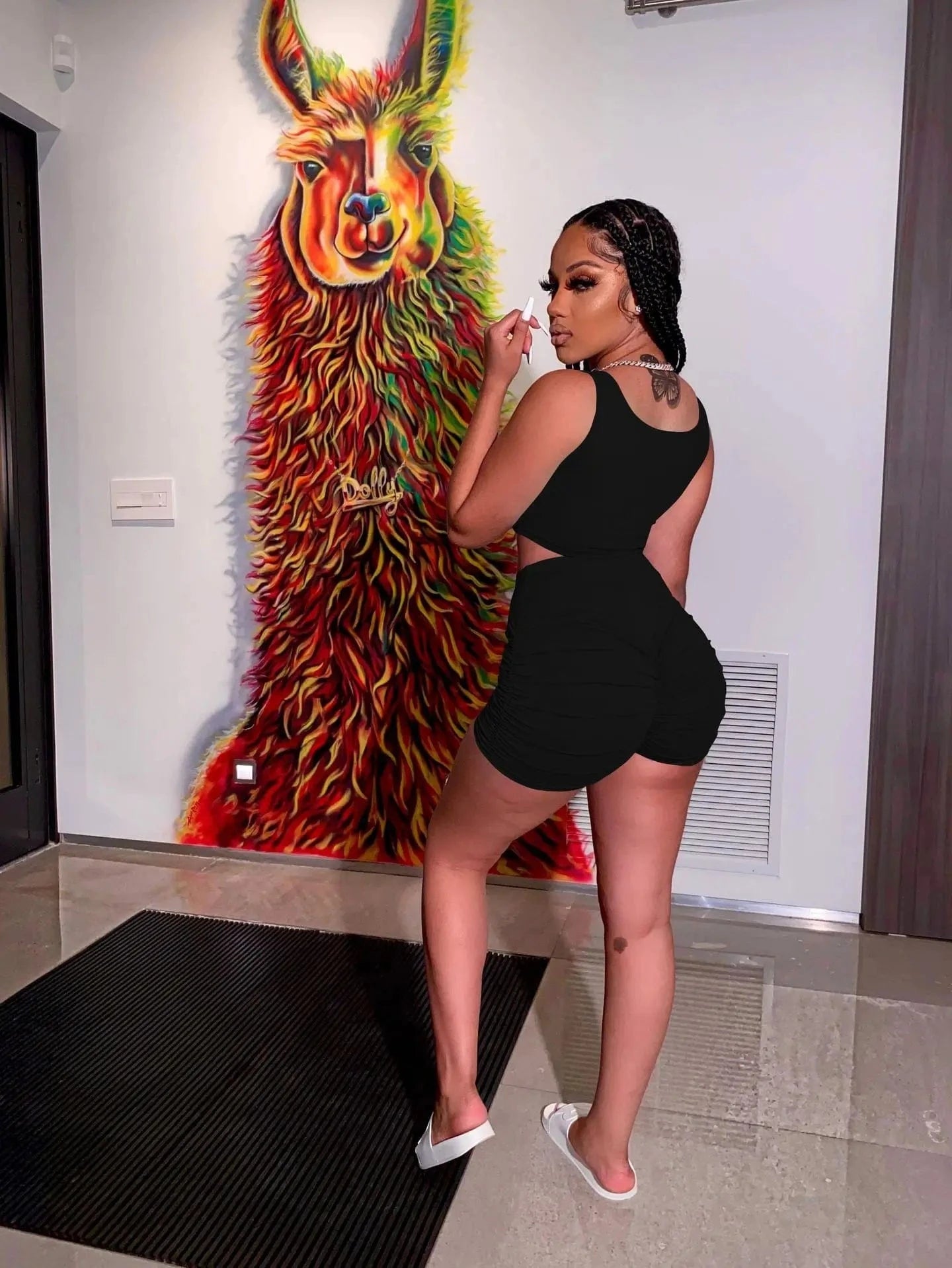 M / Black Sports two piece shorts set