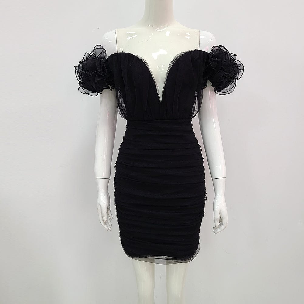 M / black Top Quality Fashion Elegant Midi Evening Party Dress Vestidos V Neck Sexy Bandage Dress