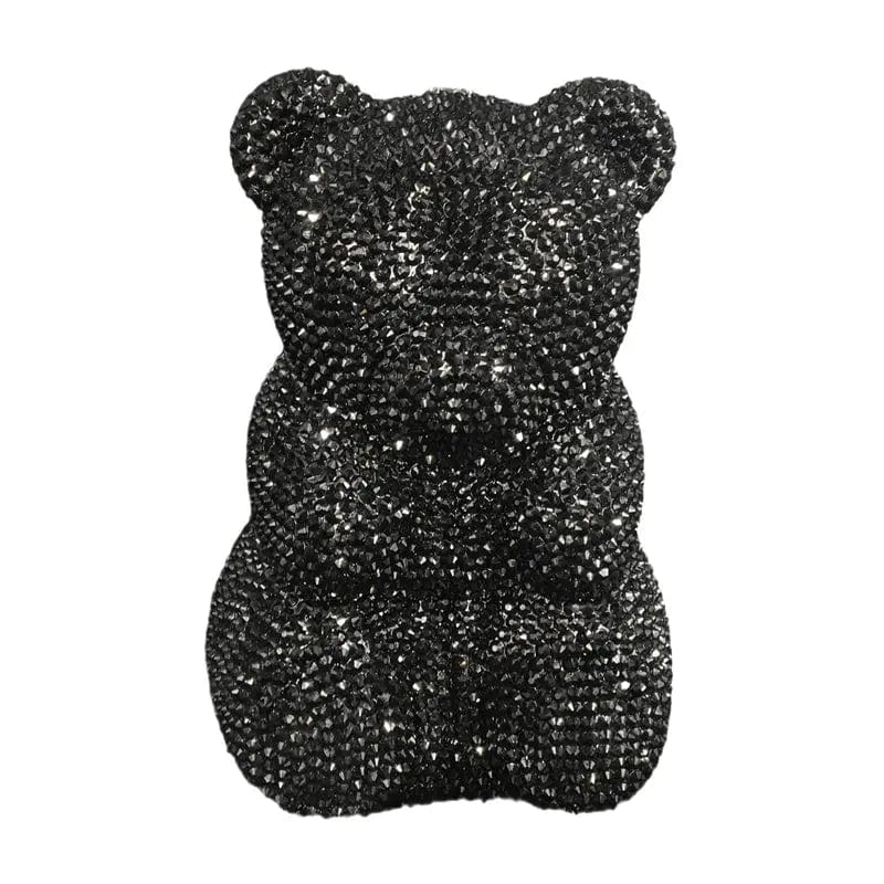 M / black Wholesales Handmade Bling Crystal Rhinestone Clutch Evening Bag for Formal Party Diamond Small Gummy Bear Clutch Dinner Purse