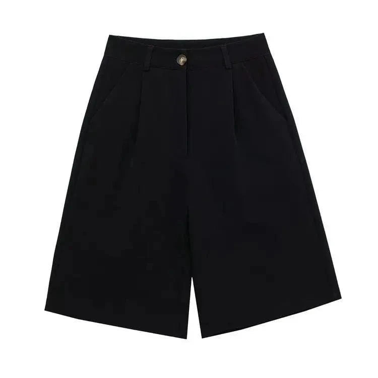 M / Black XS-L Autumn Women's New Suit Shorts Minimalist style pocket casual shorts